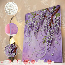 Load image into Gallery viewer, DIY Pearl Painting Kit 30x40CM Violet Framed Handmade Pearl Material Art Set Room Wall Decoration
