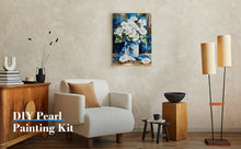Load image into Gallery viewer, DIY Pearl Painting Kit 30x40CM Blue Vase Framed Handmade Pearl Material Art Set Room Wall Decoration
