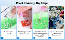 Load image into Gallery viewer, DIY Pearl Painting Kit 30x40CM Blue Vase Framed Handmade Pearl Material Art Set Room Wall Decoration
