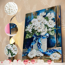 Load image into Gallery viewer, DIY Pearl Painting Kit 30x40CM Blue Vase Framed Handmade Pearl Material Art Set Room Wall Decoration
