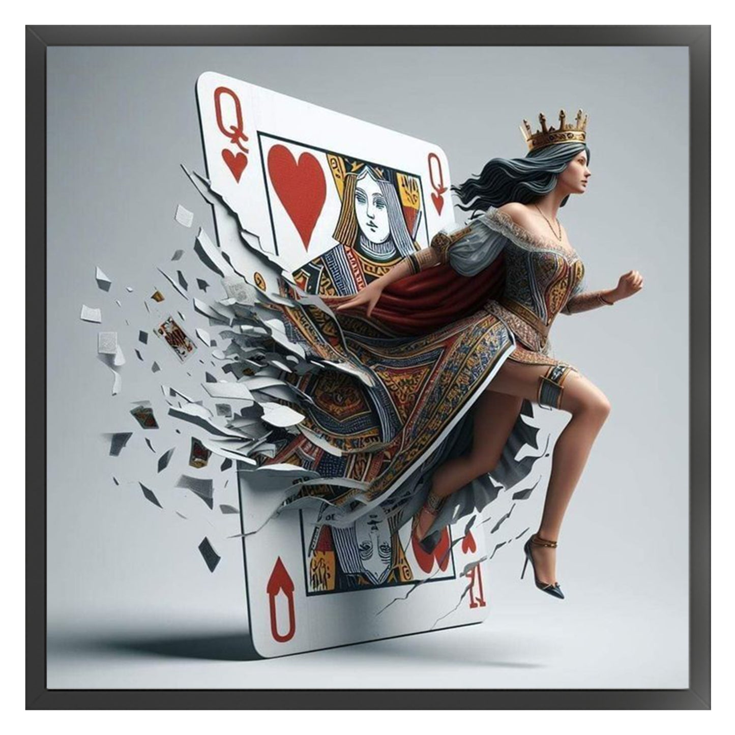 Card Queen - Full 11CT Stamped Cross Stitch 50x50CM - Huacan