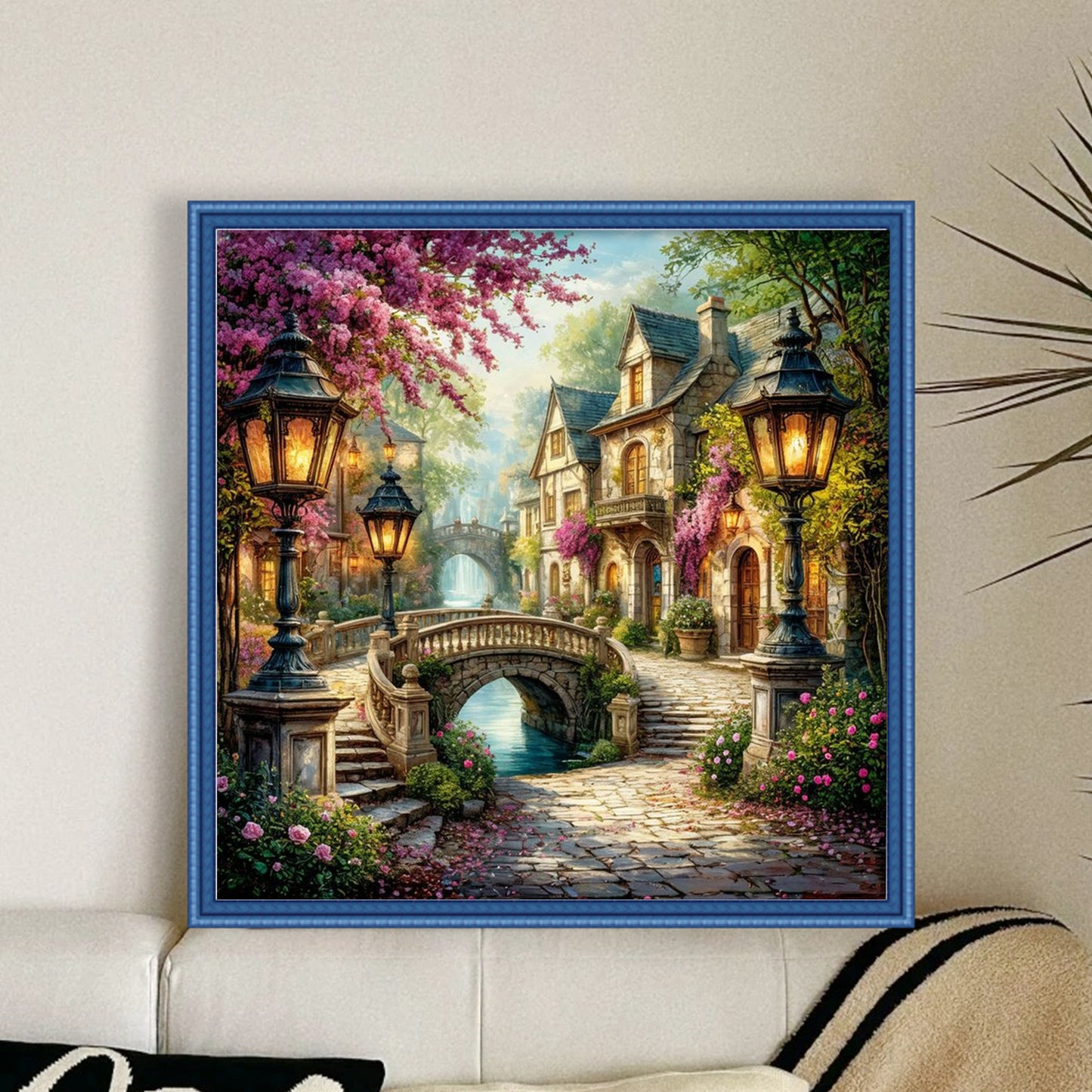 Small Town - Full 11CT Stamped Cross Stitch 50x50CM - Huacan