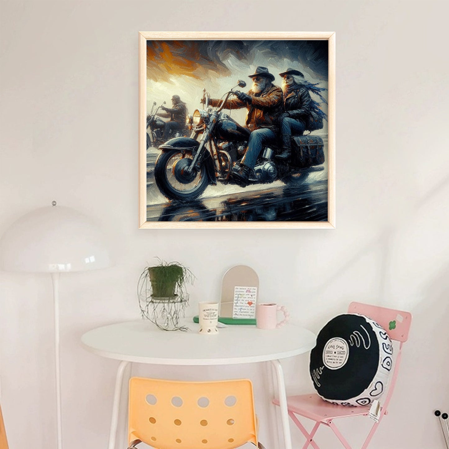 Motorcycle Trip - Full 11CT Stamped Cross Stitch 45x45CM - Huacan
