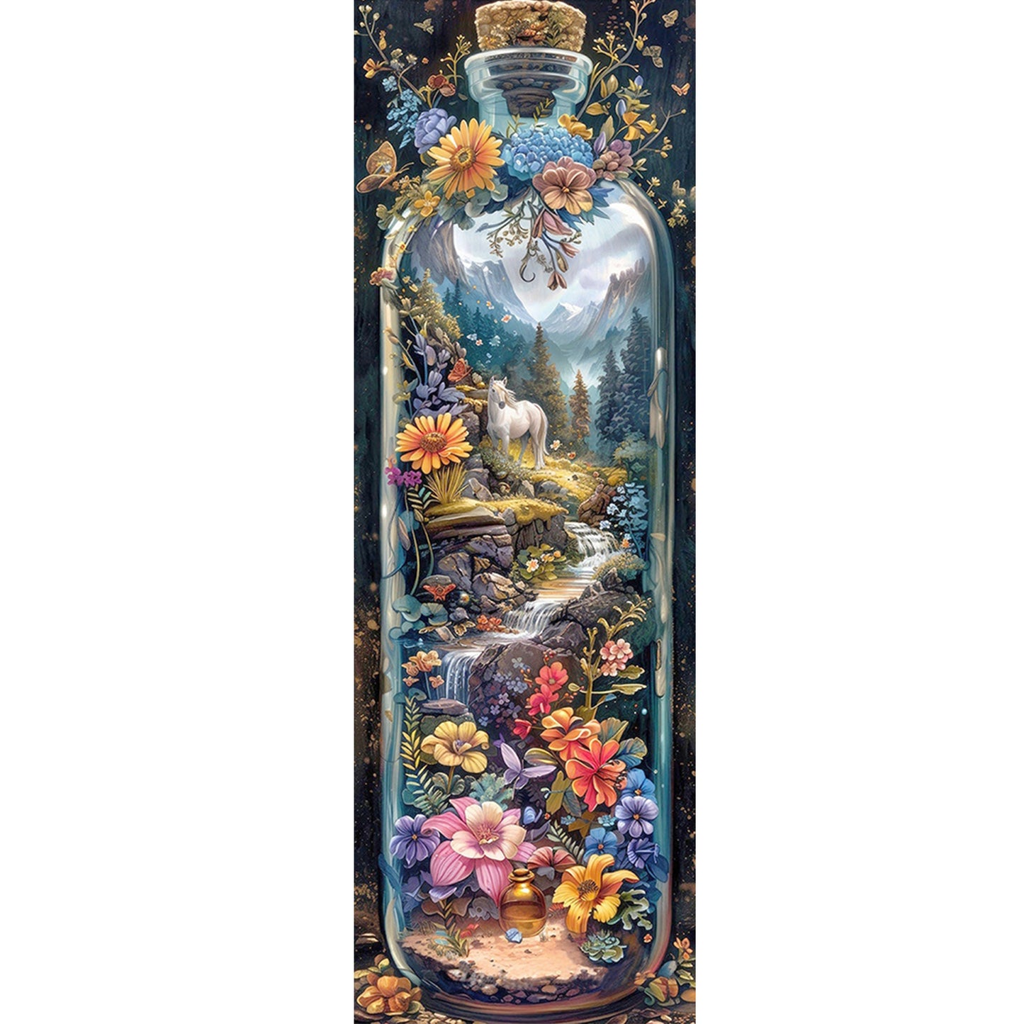 Glass Bottle Scenery - Full 11CT Stamped Cross Stitch 30x90CM - Yishu