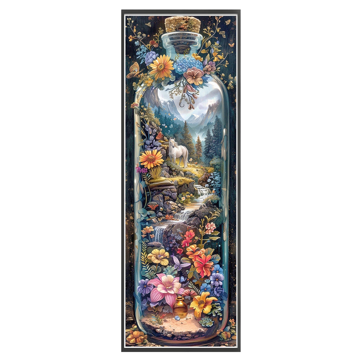 Glass Bottle Scenery - Full 11CT Stamped Cross Stitch 30x90CM - Yishu