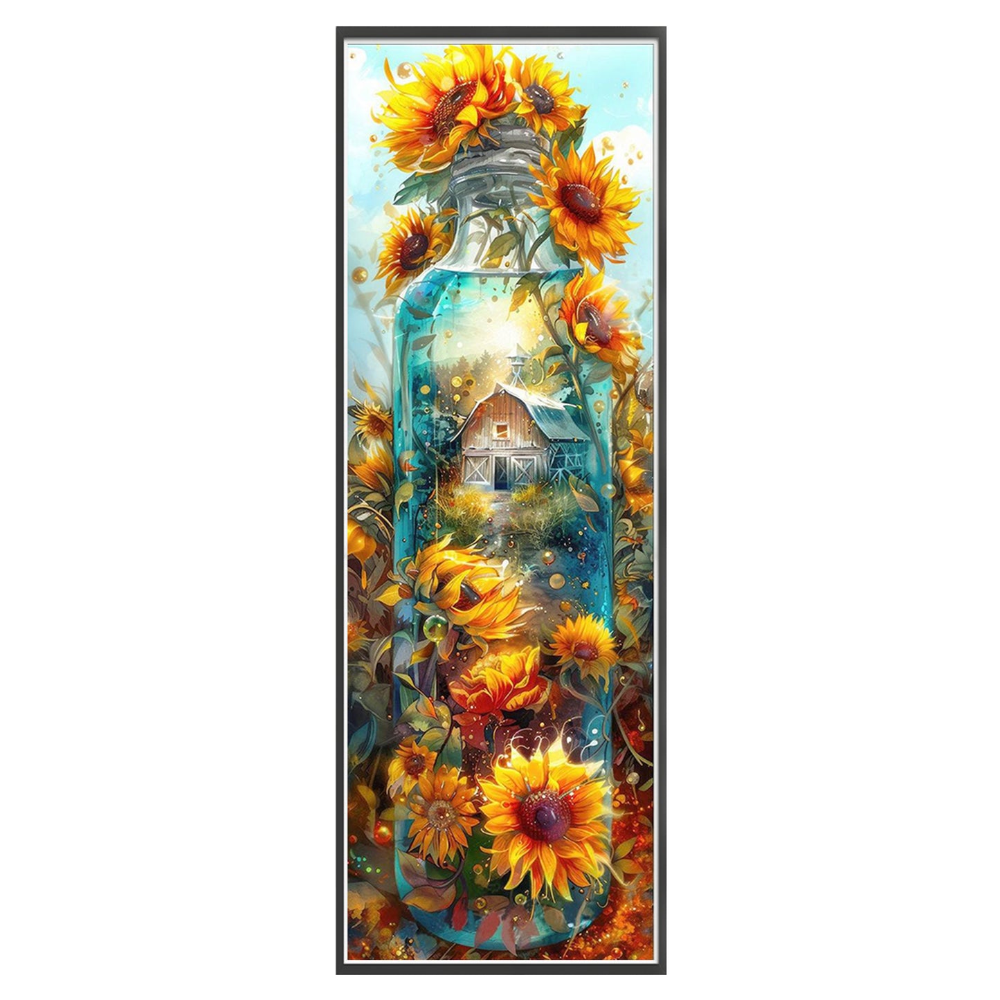 Glass Bottle Scenery - Full 11CT Stamped Cross Stitch 30x90CM - Yishu