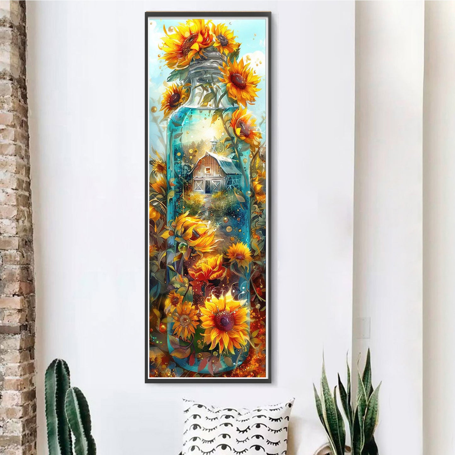 Glass Bottle Scenery - Full 11CT Stamped Cross Stitch 30x90CM - Yishu