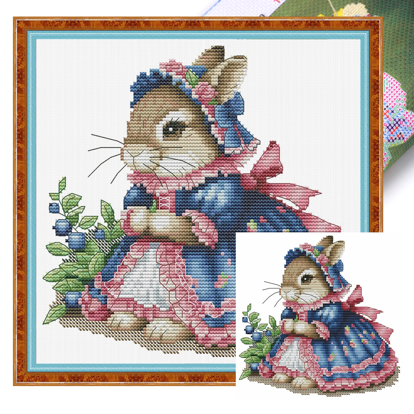 Lolita Bunny - Partial 14CT Stamped Cross Stitch 25x23CM - Joy Sunday Backstitch+Half Cross Stitch
