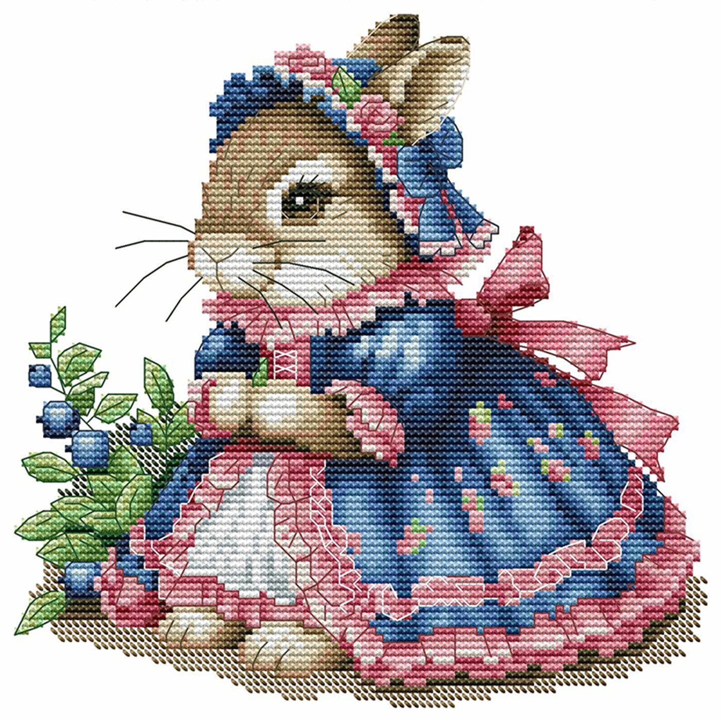 Lolita Bunny - Partial 14CT Stamped Cross Stitch 25x23CM - Joy Sunday Backstitch+Half Cross Stitch