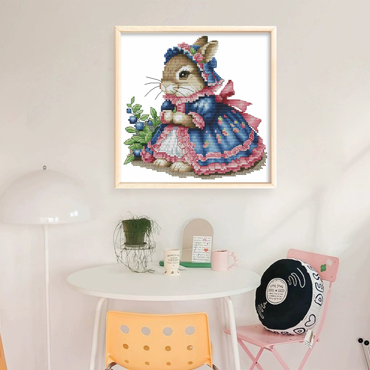 Lolita Bunny - Partial 14CT Stamped Cross Stitch 25x23CM - Joy Sunday Backstitch+Half Cross Stitch