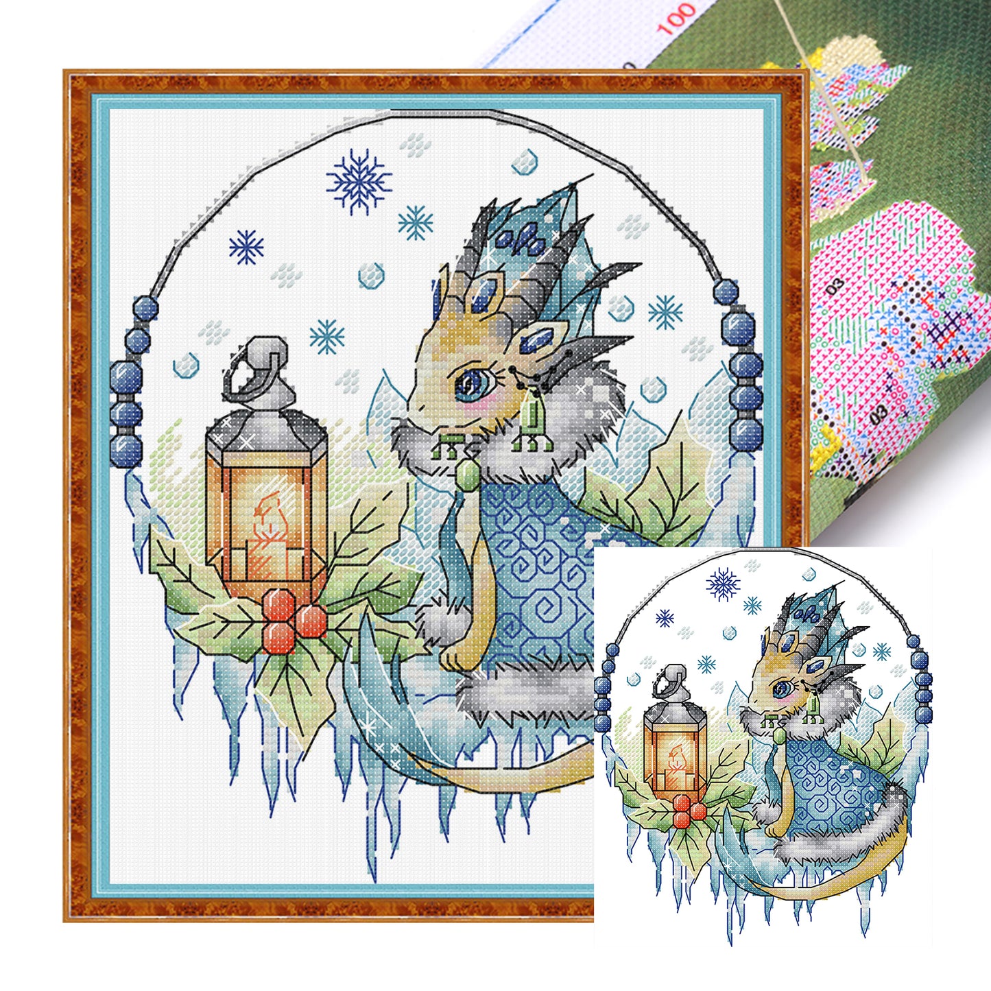 Dragon Clan Snow Maiden - Partial 14CT Stamped Cross Stitch 19x22CM - Joy Sunday Backstitch+Half Cross Stitch