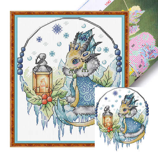 Dragon Clan Snow Maiden - Partial 14CT Stamped Cross Stitch 19x22CM - Joy Sunday Backstitch+Half Cross Stitch