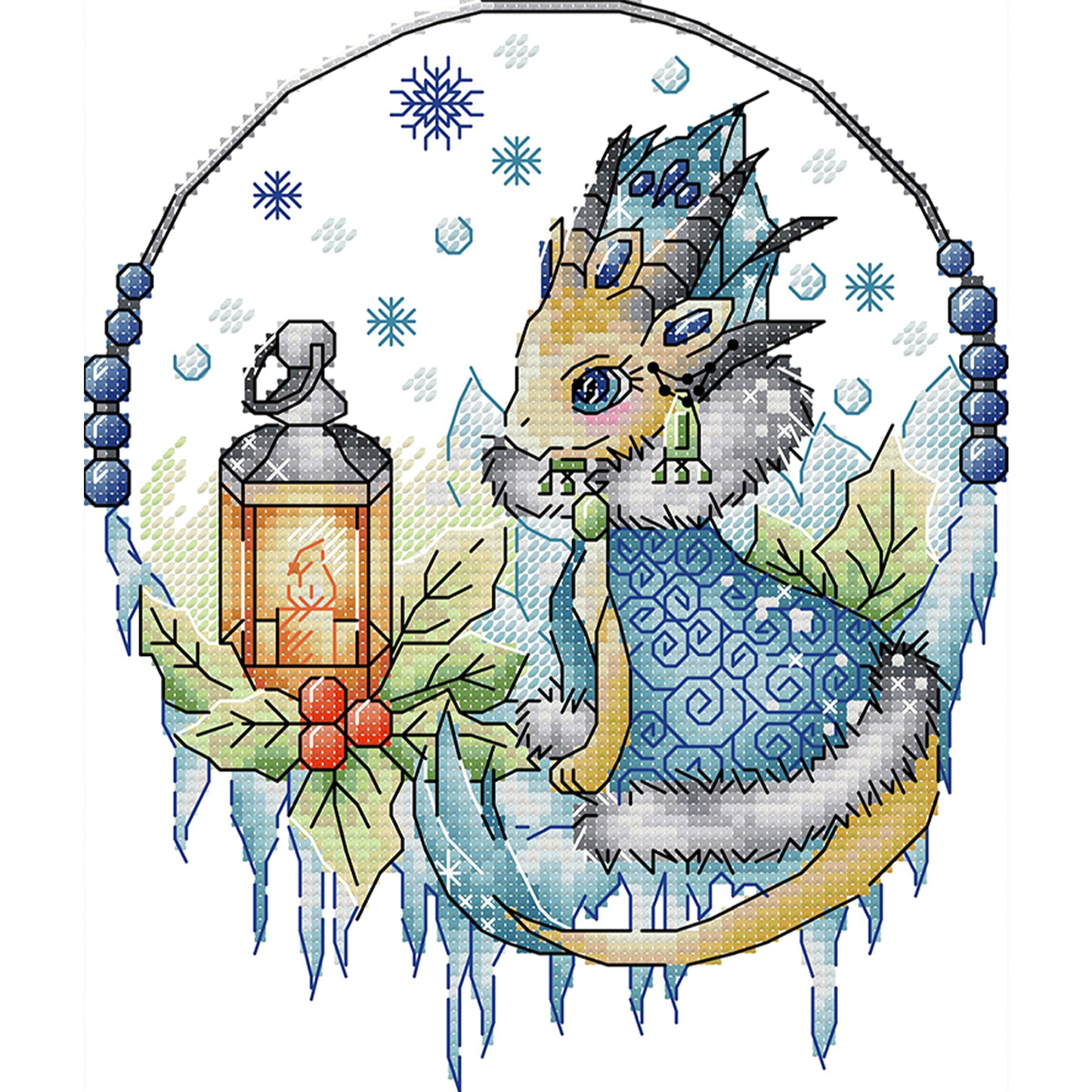 Dragon Clan Snow Maiden - Partial 14CT Stamped Cross Stitch 19x22CM - Joy Sunday Backstitch+Half Cross Stitch