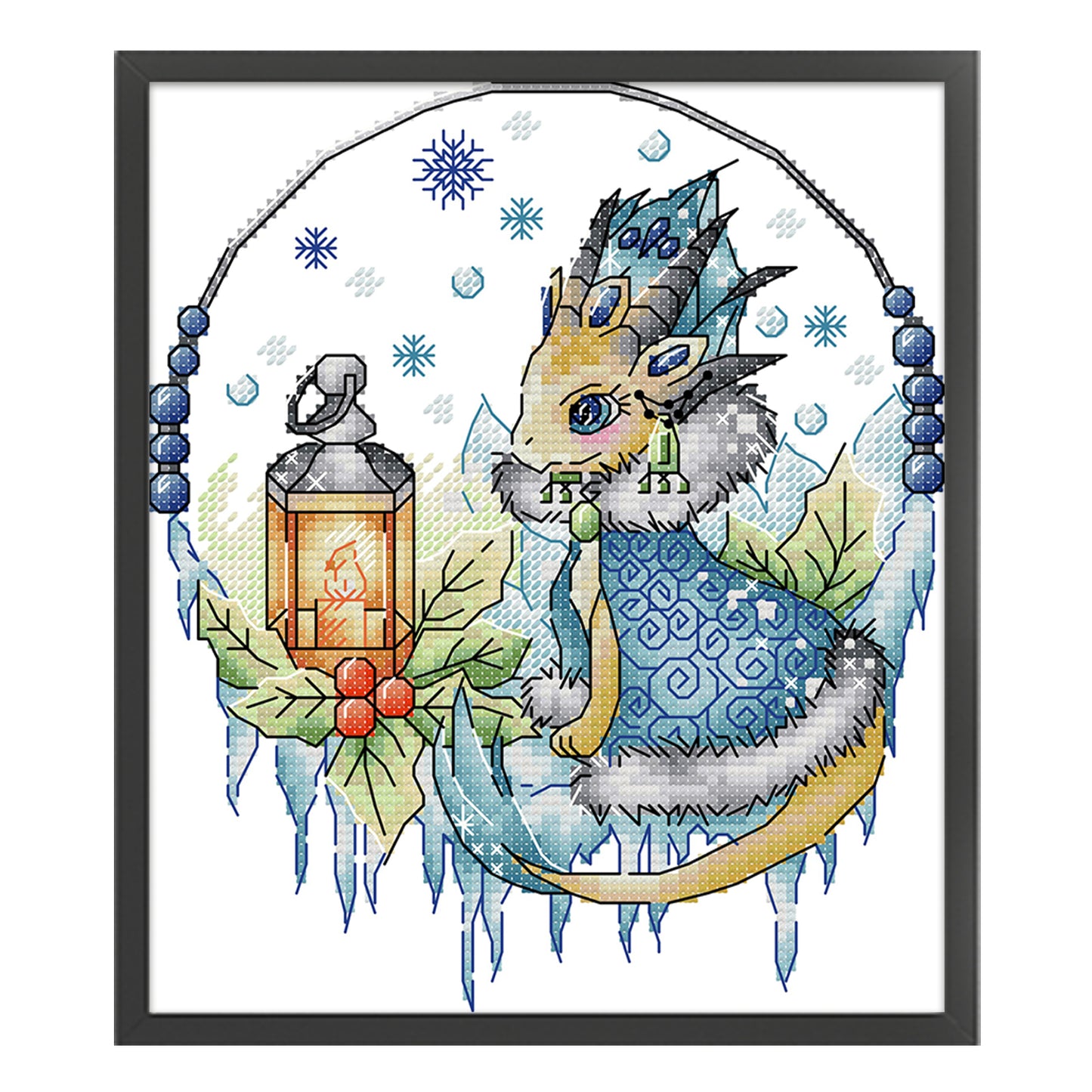Dragon Clan Snow Maiden - Partial 14CT Stamped Cross Stitch 19x22CM - Joy Sunday Backstitch+Half Cross Stitch