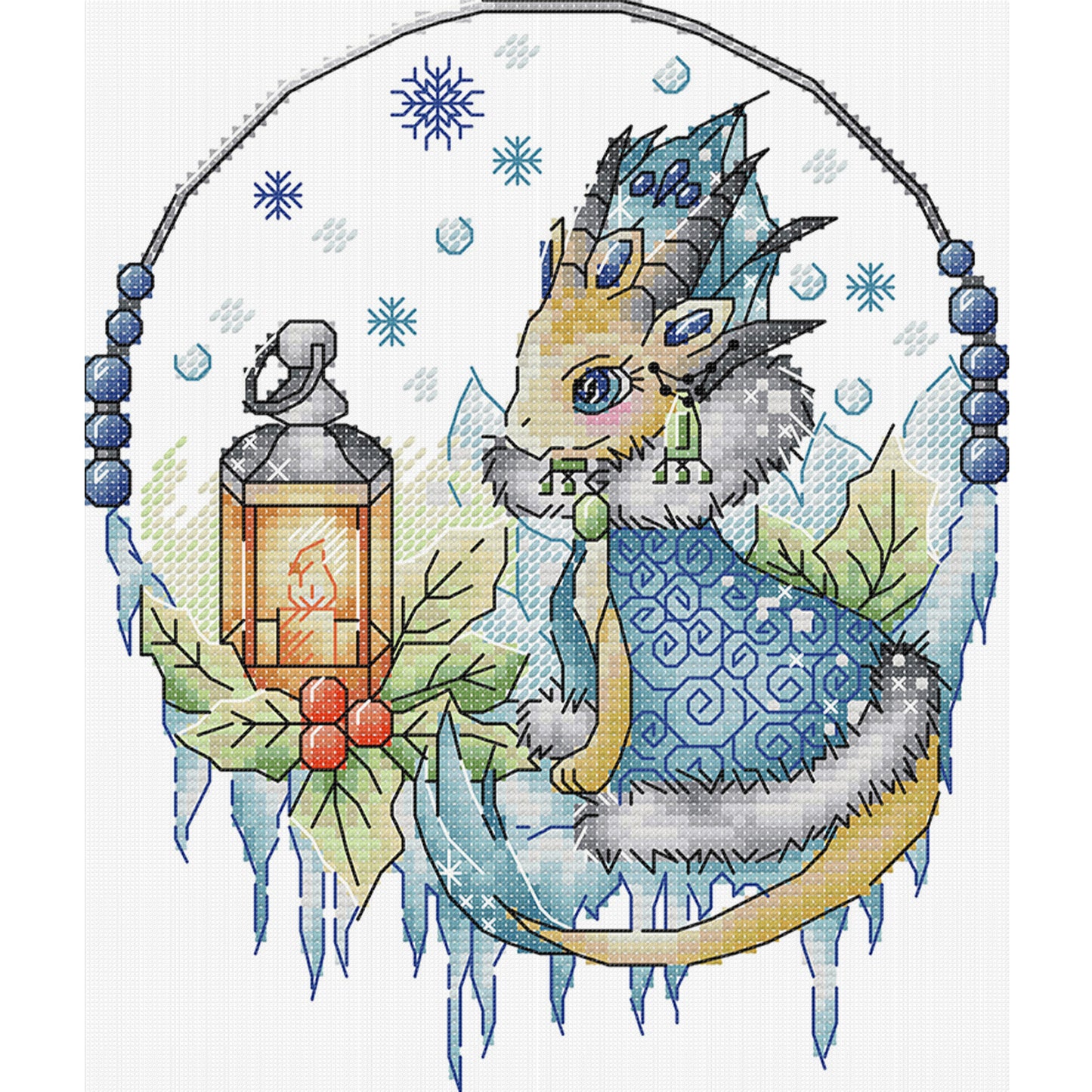 Dragon Clan Snow Maiden - Partial 14CT Stamped Cross Stitch 19x22CM - Joy Sunday Backstitch+Half Cross Stitch