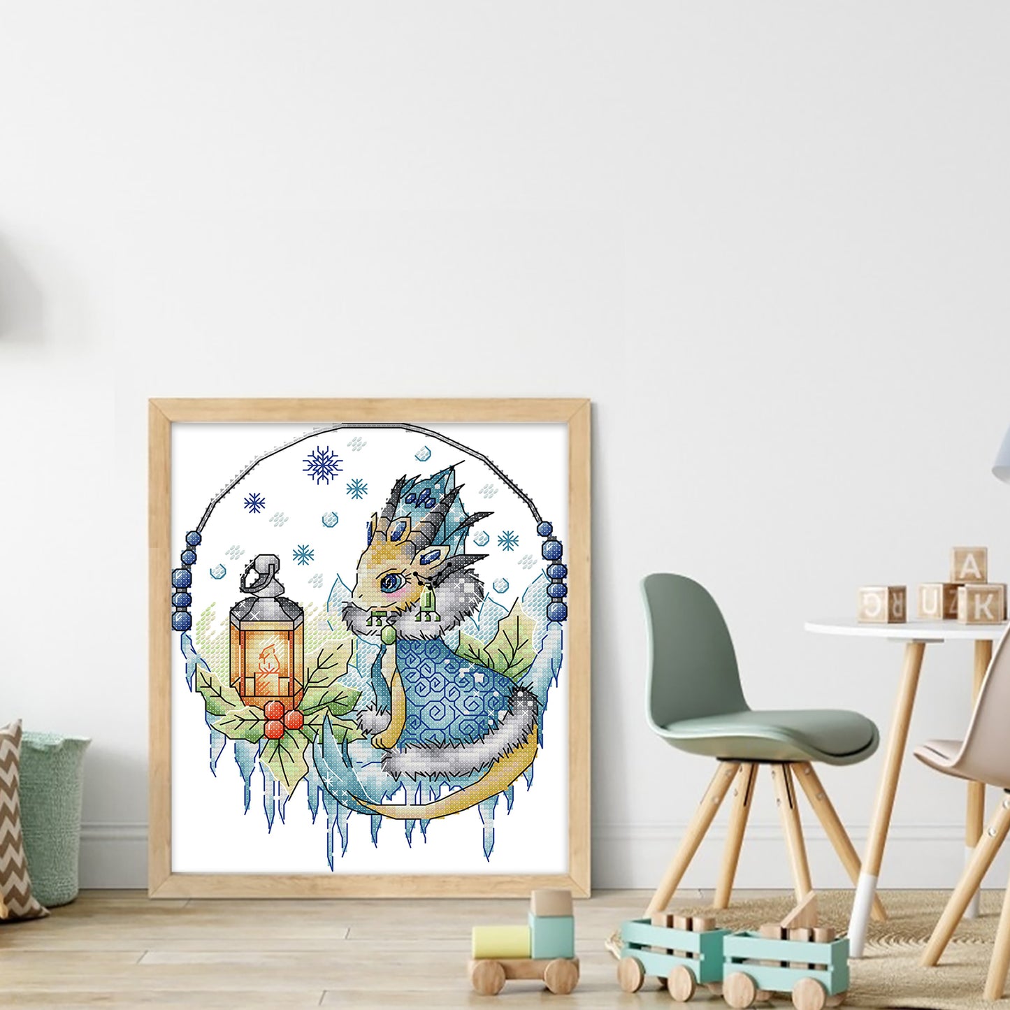 Dragon Clan Snow Maiden - Partial 14CT Stamped Cross Stitch 19x22CM - Joy Sunday Backstitch+Half Cross Stitch
