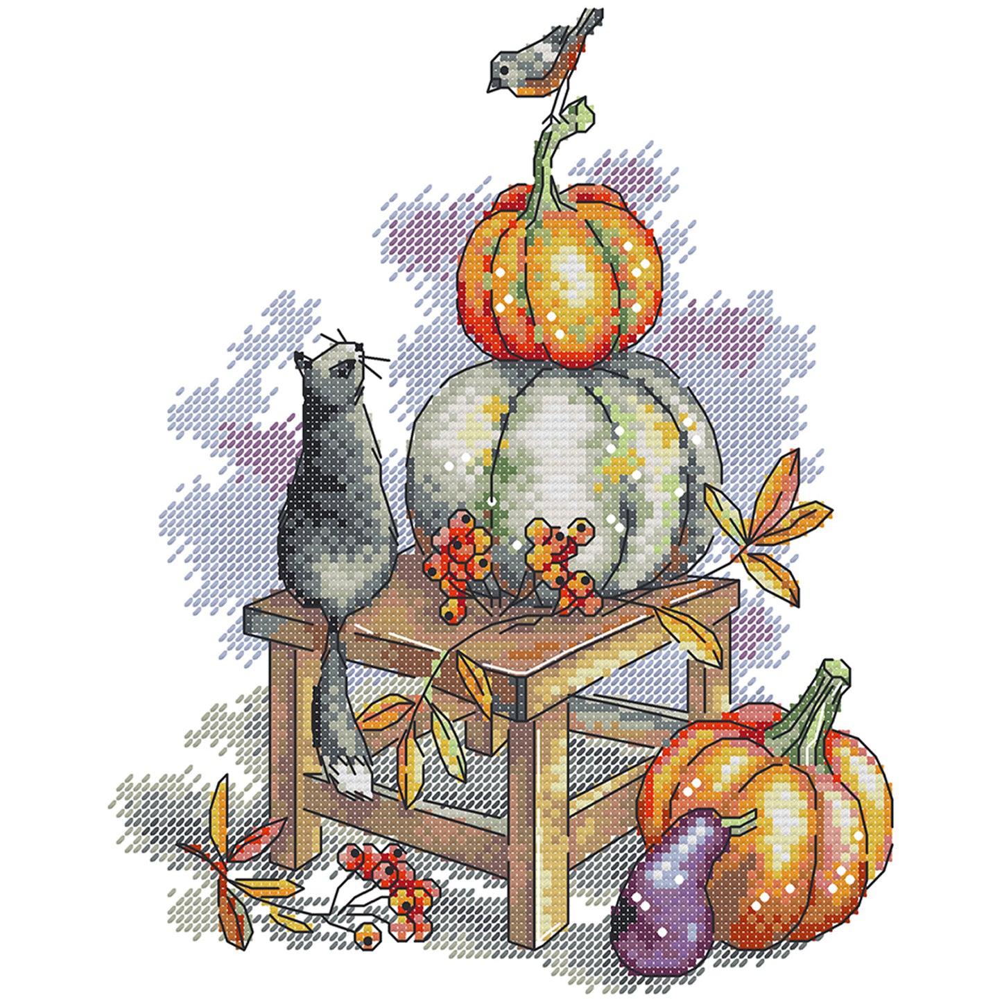 Confrontation - Partial 14CT Stamped Cross Stitch 22x28CM - Joy Sunday Backstitch+Half Cross Stitch