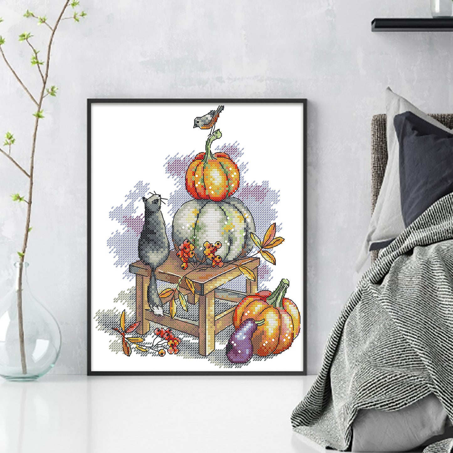 Confrontation - Partial 14CT Stamped Cross Stitch 22x28CM - Joy Sunday Backstitch+Half Cross Stitch
