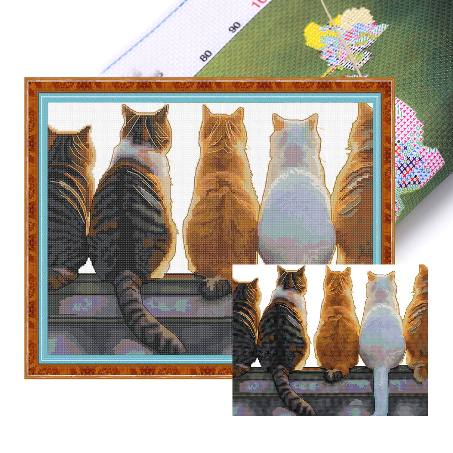 Watching The Sunset - Partial 14CT Stamped Cross Stitch 48x36CM - Joy Sunday Backstitch