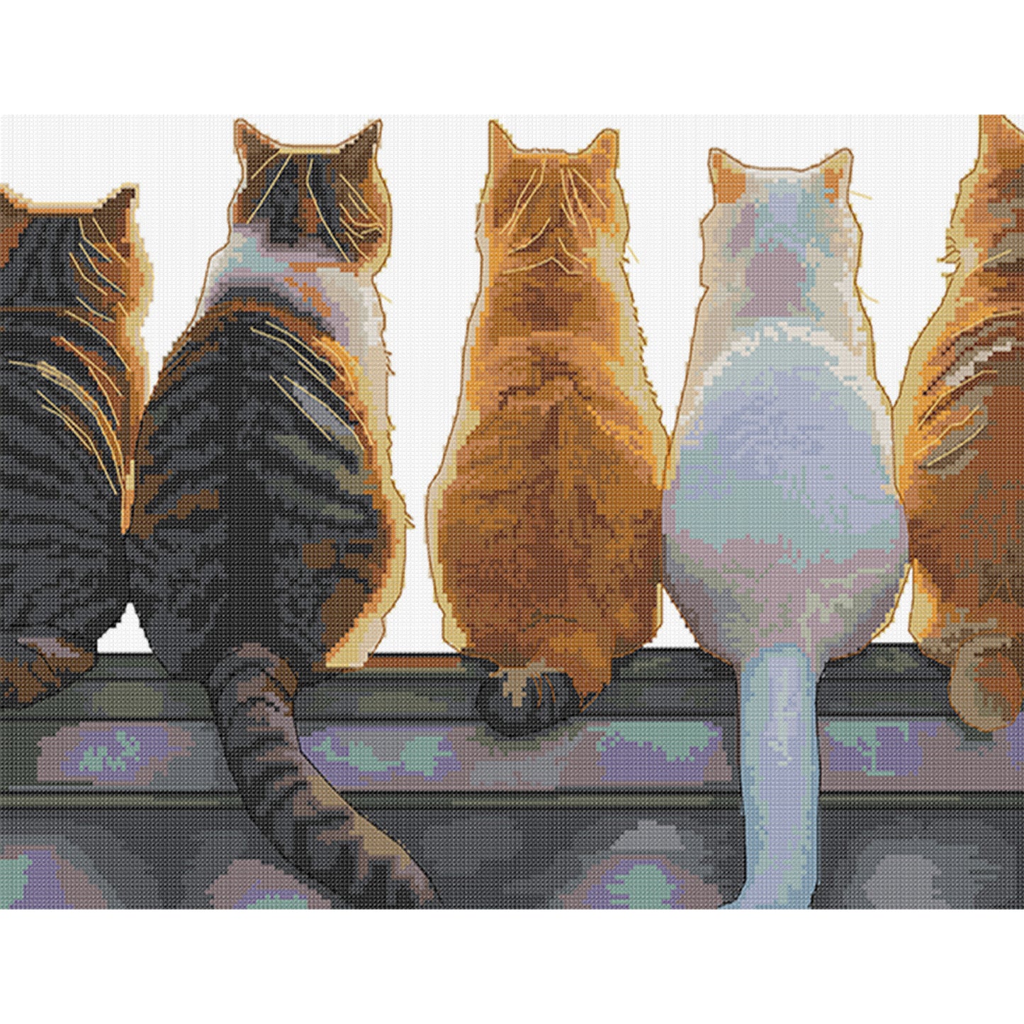 Watching The Sunset - Partial 14CT Stamped Cross Stitch 48x36CM - Joy Sunday Backstitch