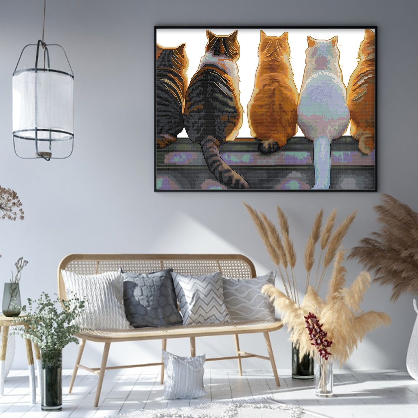 Watching The Sunset - Partial 14CT Stamped Cross Stitch 48x36CM - Joy Sunday Backstitch