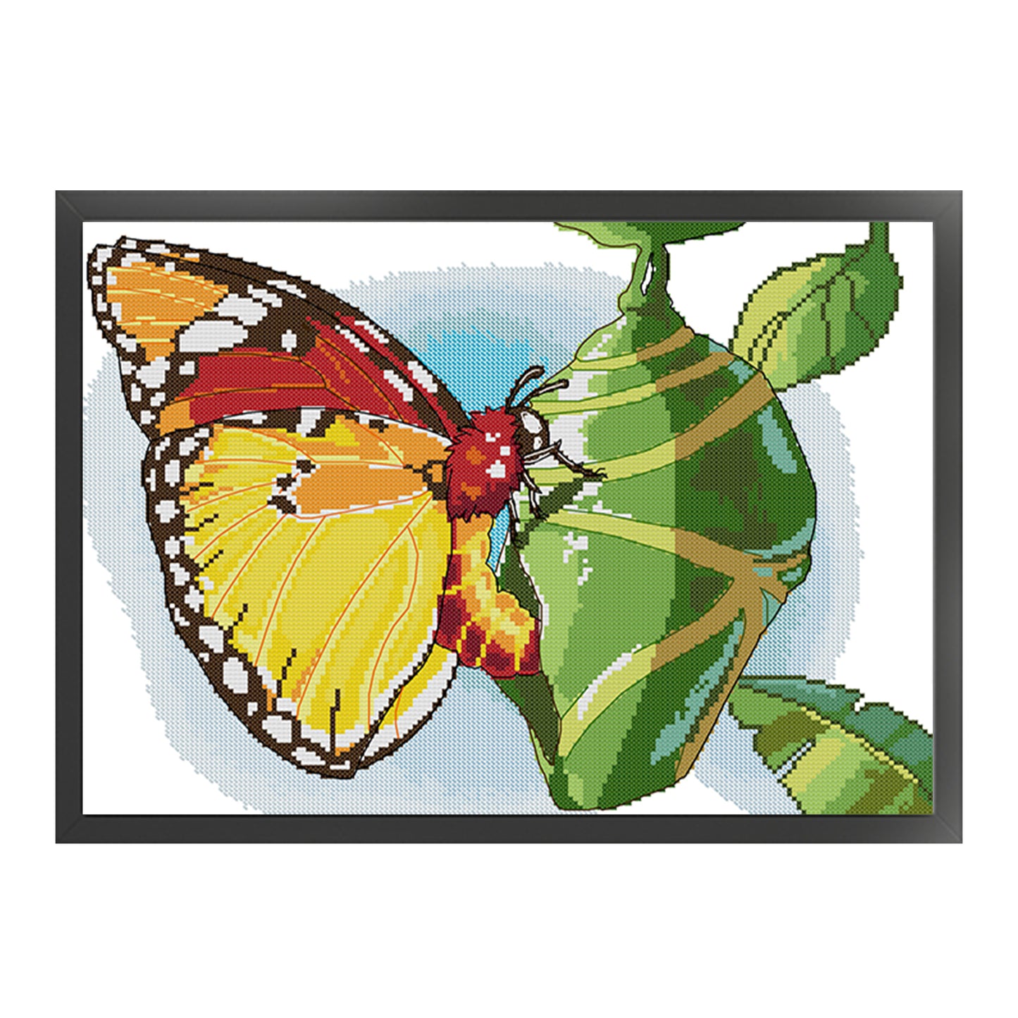 Breaking Cocoon Into Butterfly - Partial 14CT Stamped Cross Stitch 40x31CM - Joy Sunday Backstitch+Half Cross Stitch