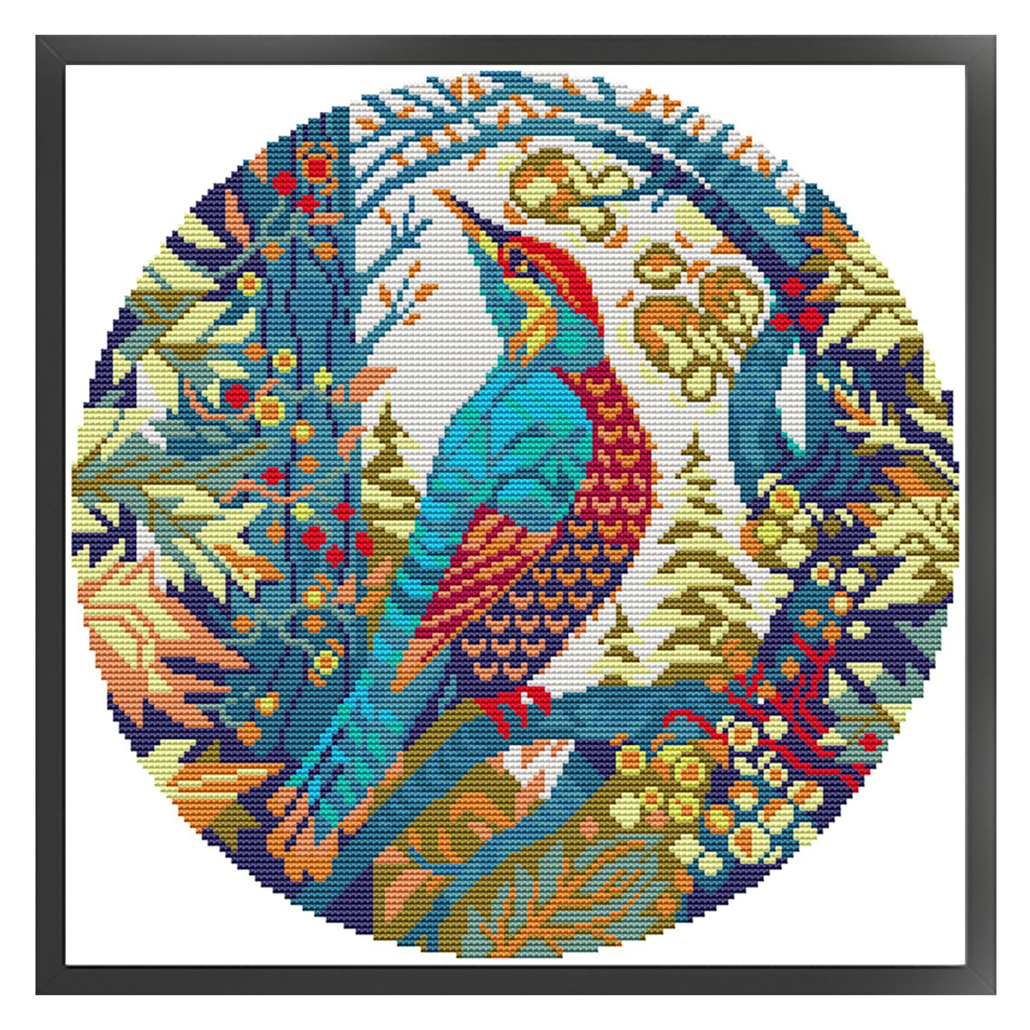 Woodpecker - Partial 14CT Stamped Cross Stitch 35x35CM - Joy Sunday