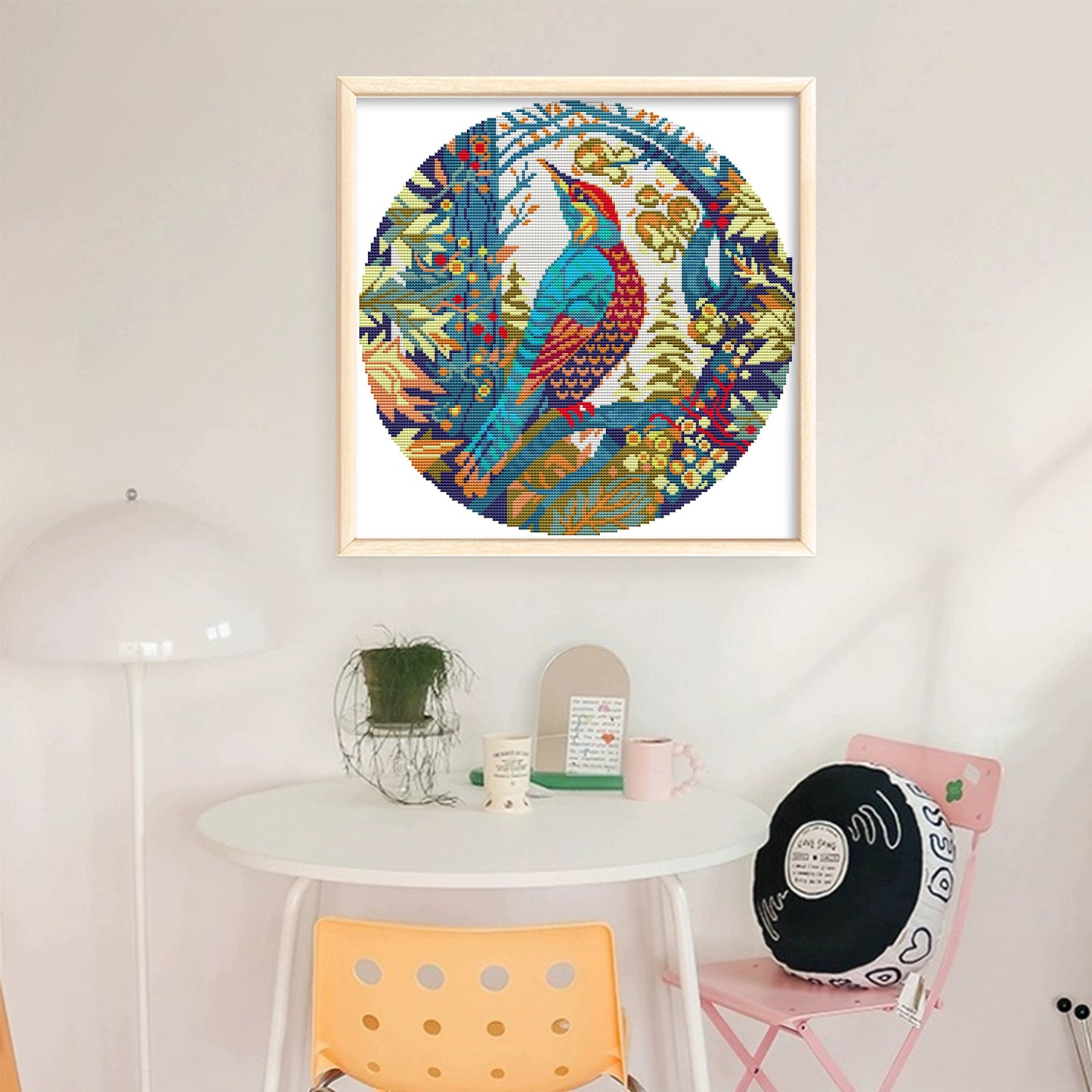 Woodpecker - Partial 14CT Stamped Cross Stitch 35x35CM - Joy Sunday