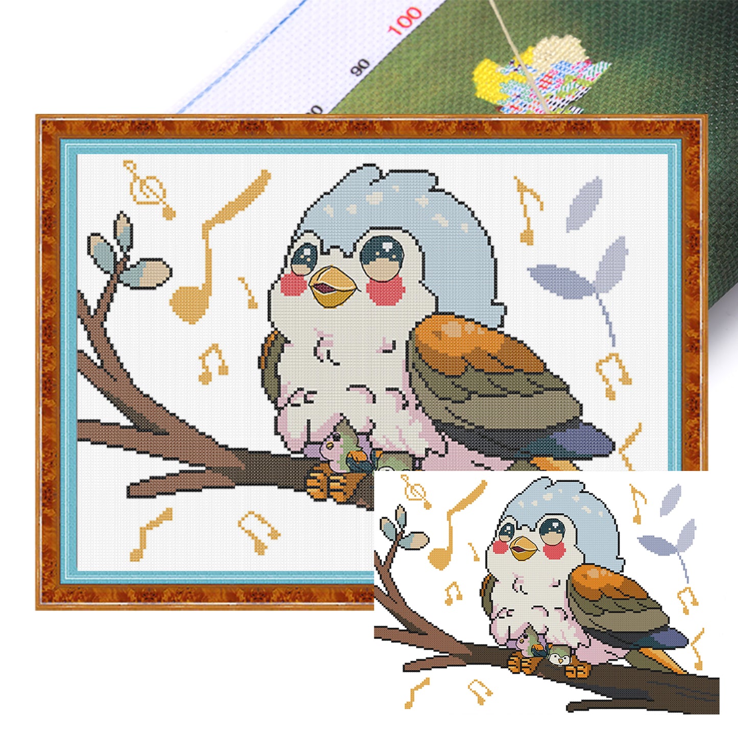 Joyful Mother Bird - Partial 14CT Stamped Cross Stitch 41x31CM - Joy Sunday