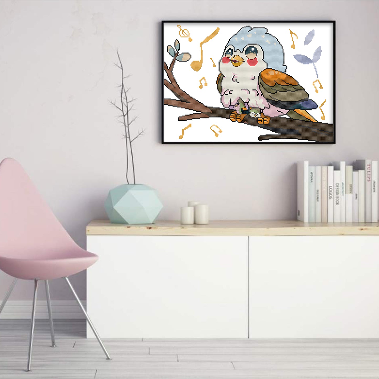 Joyful Mother Bird - Partial 14CT Stamped Cross Stitch 41x31CM - Joy Sunday