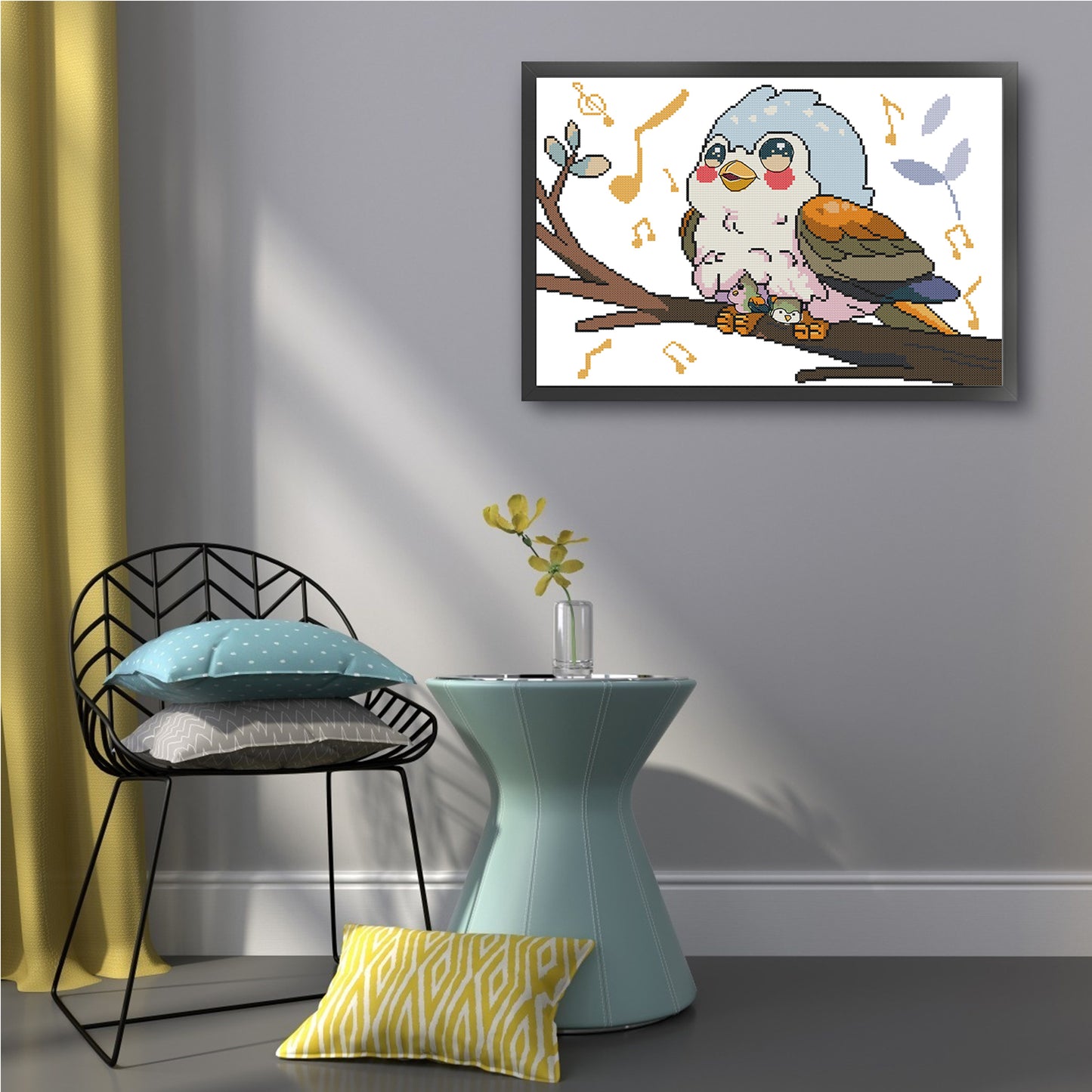 Joyful Mother Bird - Partial 14CT Stamped Cross Stitch 41x31CM - Joy Sunday