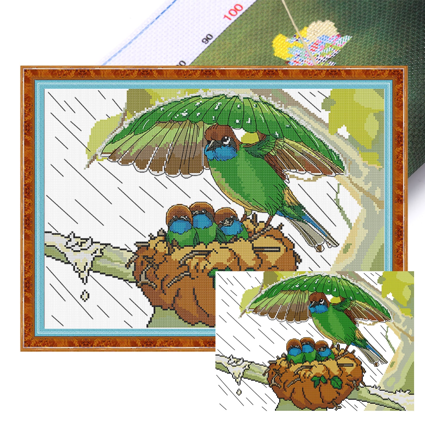 Shelter From Wind And Rain - Partial 14CT Stamped Cross Stitch 42x32CM - Joy Sunday Backstitch+Half Cross Stitch