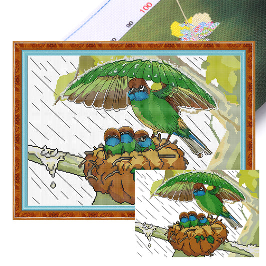 Shelter From Wind And Rain - Partial 14CT Stamped Cross Stitch 42x32CM - Joy Sunday Backstitch+Half Cross Stitch