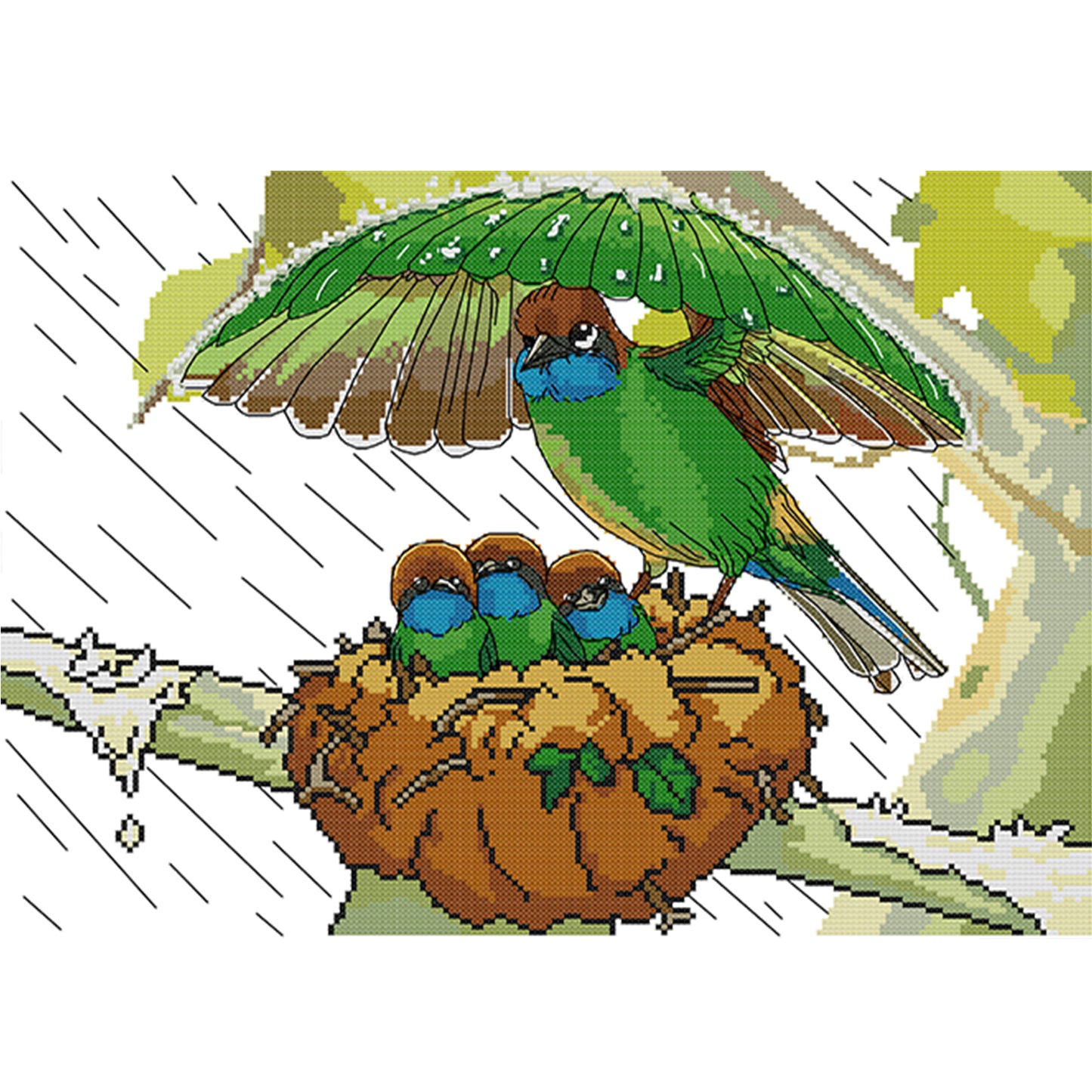 Shelter From Wind And Rain - Partial 14CT Stamped Cross Stitch 42x32CM - Joy Sunday Backstitch+Half Cross Stitch