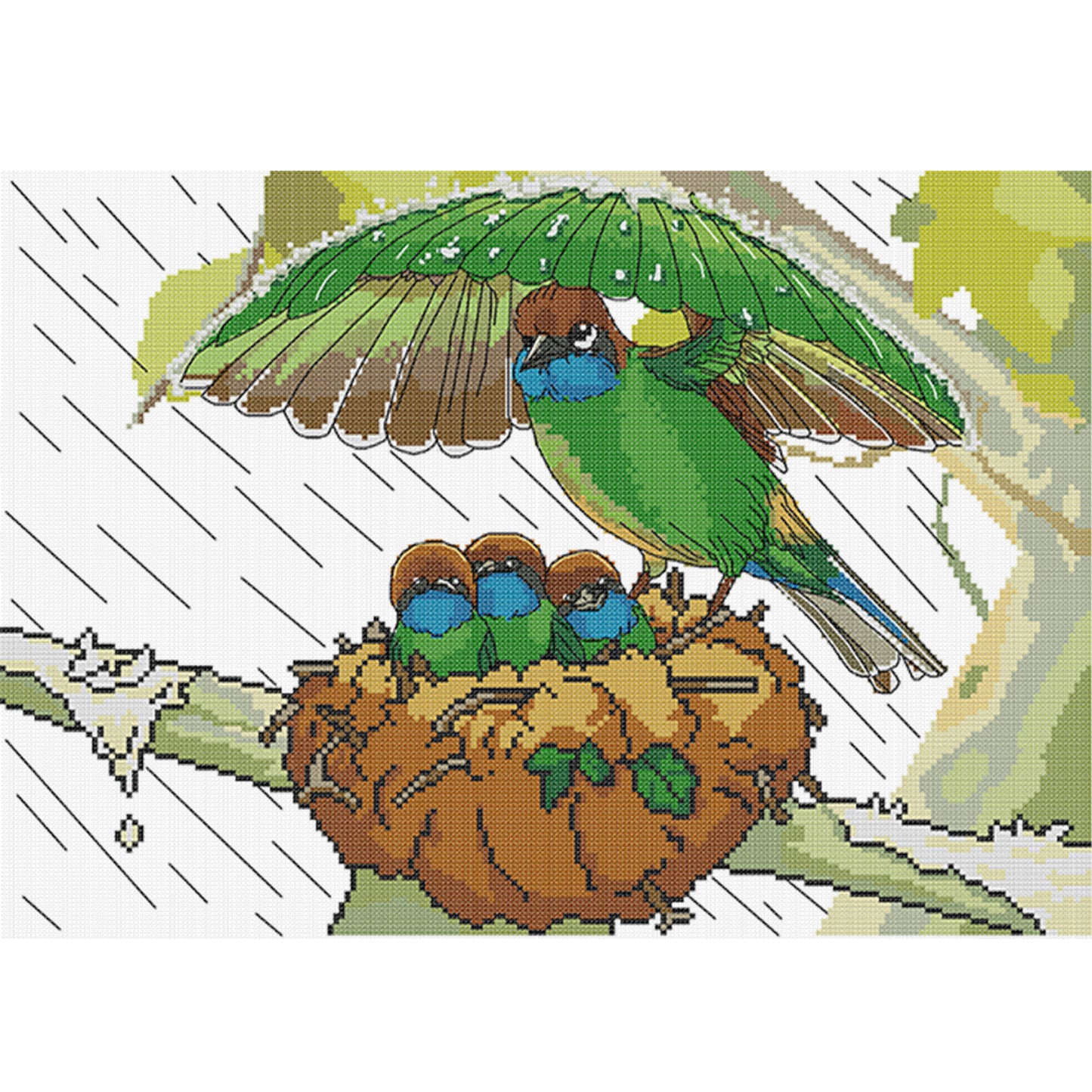 Shelter From Wind And Rain - Partial 14CT Stamped Cross Stitch 42x32CM - Joy Sunday Backstitch+Half Cross Stitch