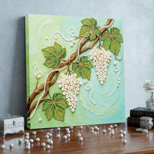 Load image into Gallery viewer, DIY Pearl Painting Kit 25x25CM Grape Framed Handmade Pearl Material Art Set Room Wall Decoration
