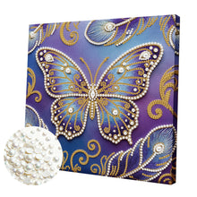 Load image into Gallery viewer, DIY Pearl Painting Kit 25x25CM Butterfly Framed Handmade Pearl Material Art Set Room Wall Decoration
