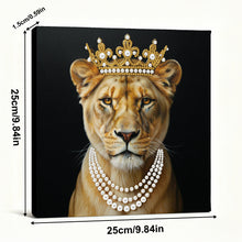 Load image into Gallery viewer, DIY Pearl Painting Kit 25x25CM Leopard Framed Handmade Pearl Material Art Set Room Wall Decoration

