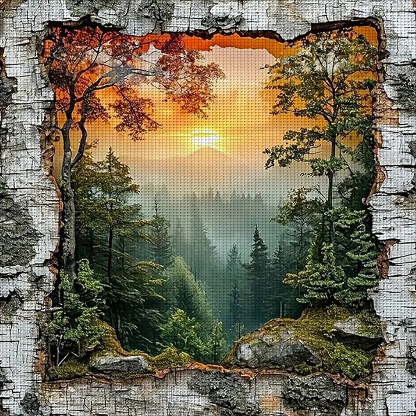 Forest - Full 11CT Counted Cross Stitch 40x40CM - Huacan