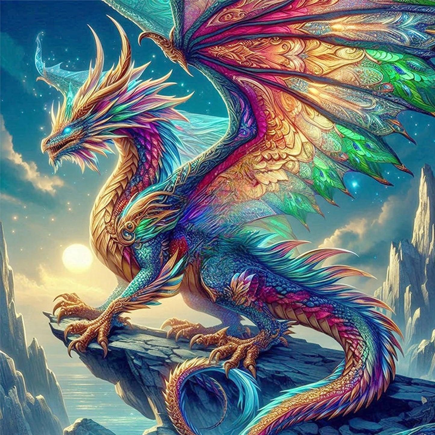 Dragon - Full 11CT Counted Cross Stitch 40x40CM - Yishu