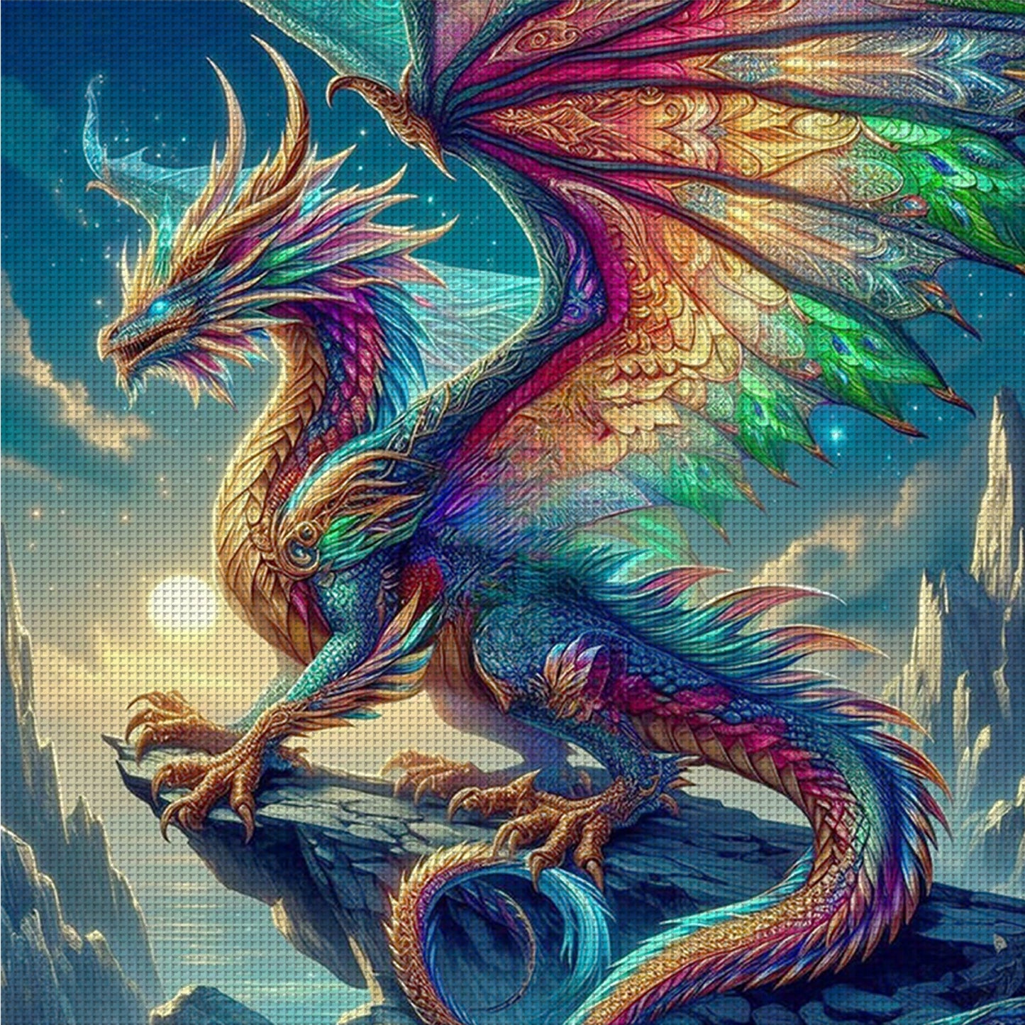 Dragon - Full 11CT Counted Cross Stitch 40x40CM - Yishu