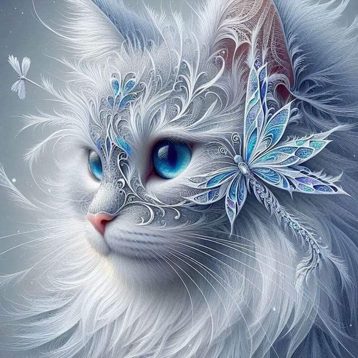 Cat - Full 11CT Stamped Cross Stitch 45x45CM - Huacan