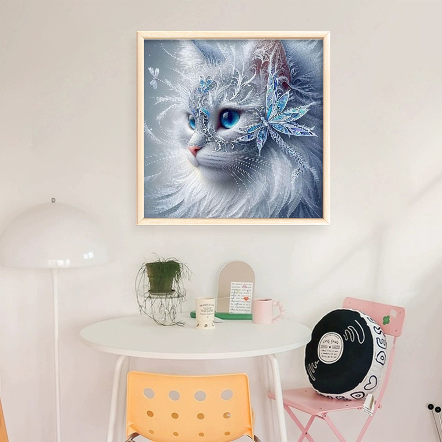 Cat - Full 11CT Stamped Cross Stitch 45x45CM - Huacan