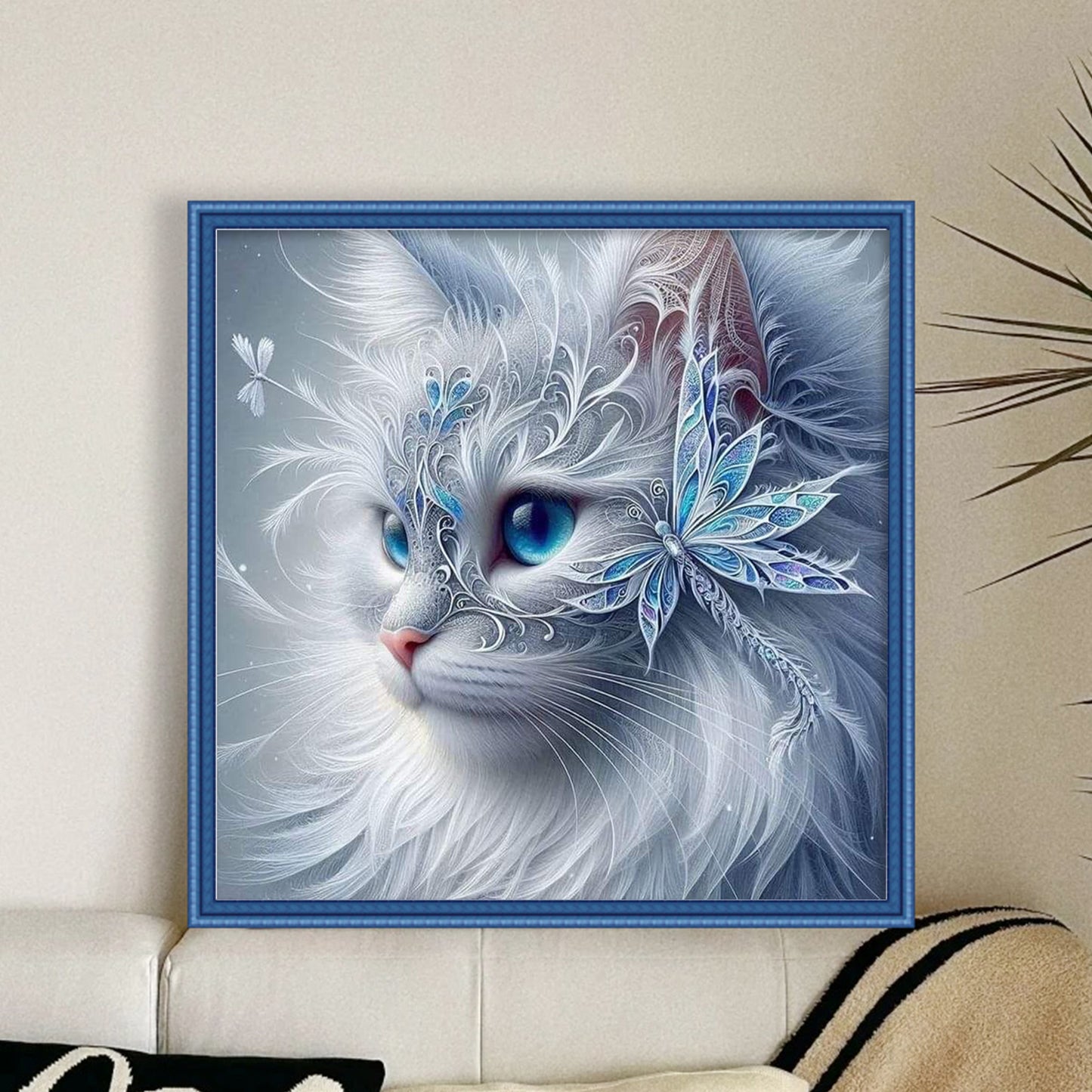 Cat - Full 11CT Stamped Cross Stitch 45x45CM - Huacan