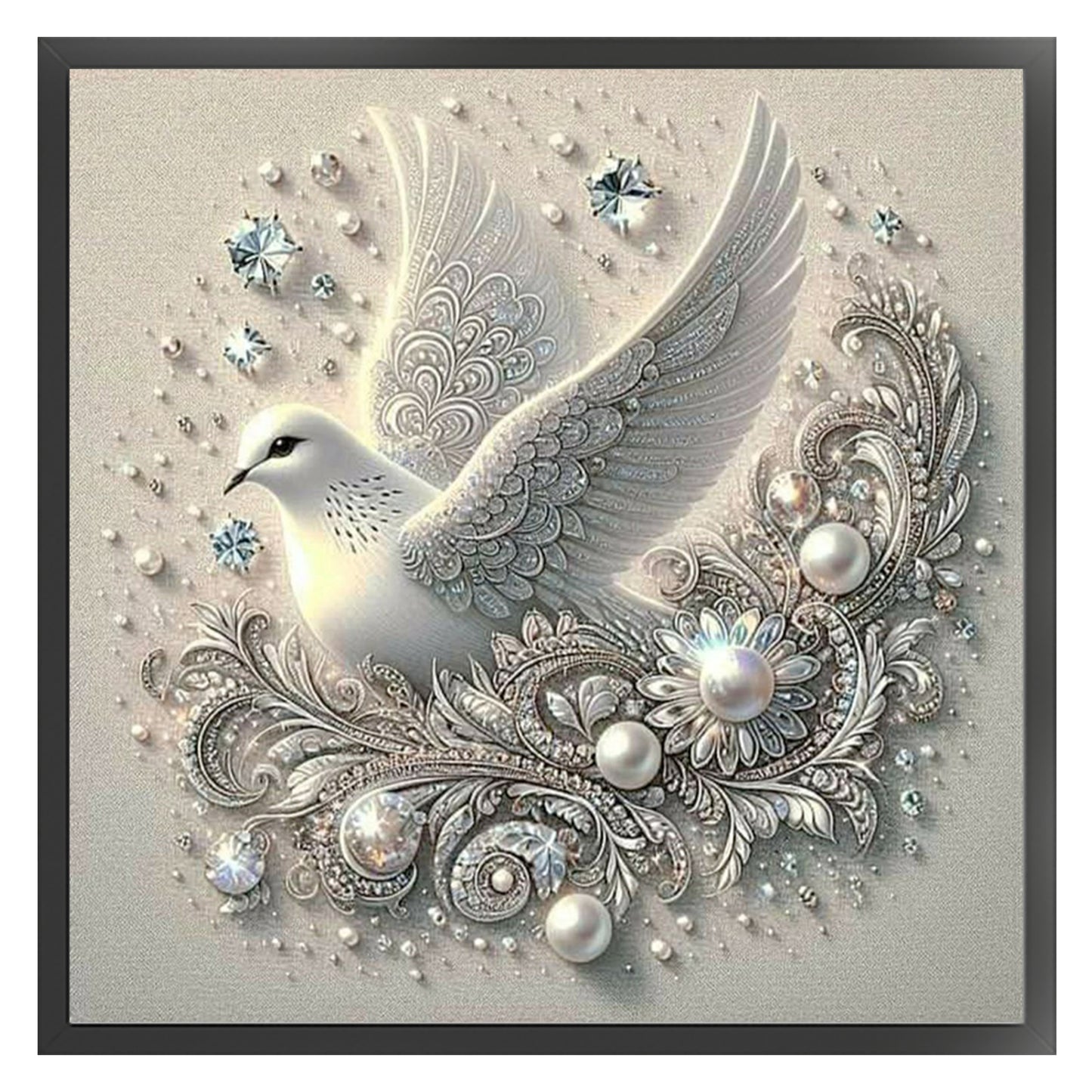 White Dove - Full 11CT Stamped Cross Stitch 45x45CM - Huacan