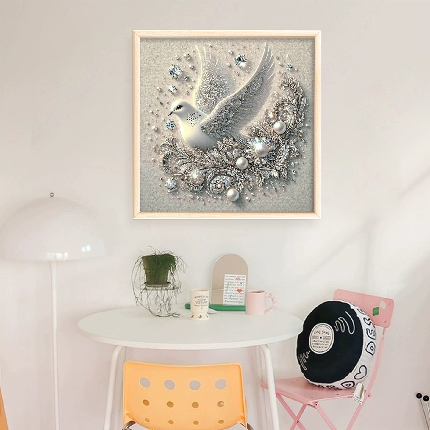 White Dove - Full 11CT Stamped Cross Stitch 45x45CM - Huacan