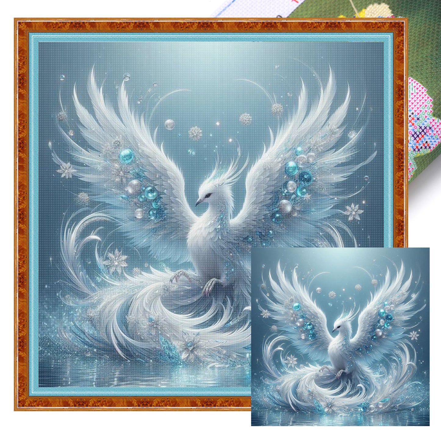 Phoenix - Full 11CT Stamped Cross Stitch 45x45CM - Huacan
