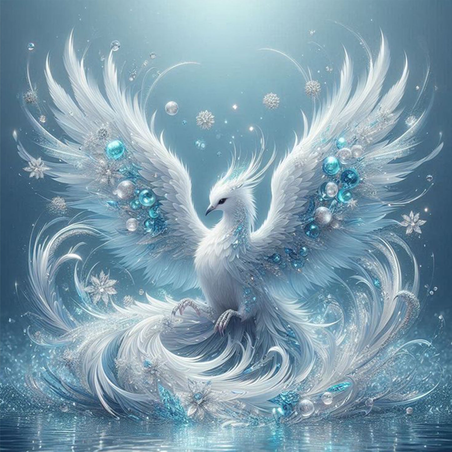 Phoenix - Full 11CT Stamped Cross Stitch 45x45CM - Huacan