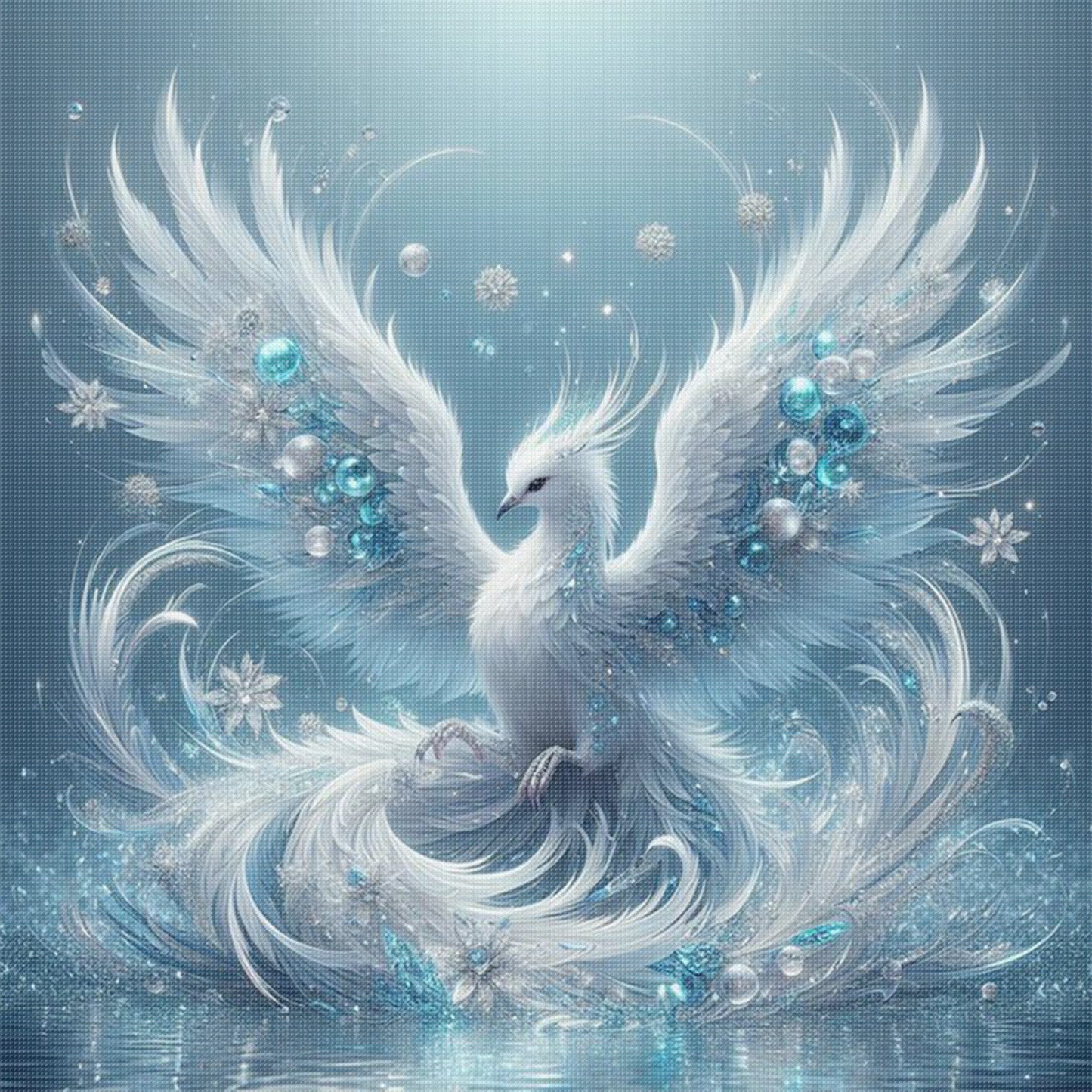 Phoenix - Full 11CT Stamped Cross Stitch 45x45CM - Huacan