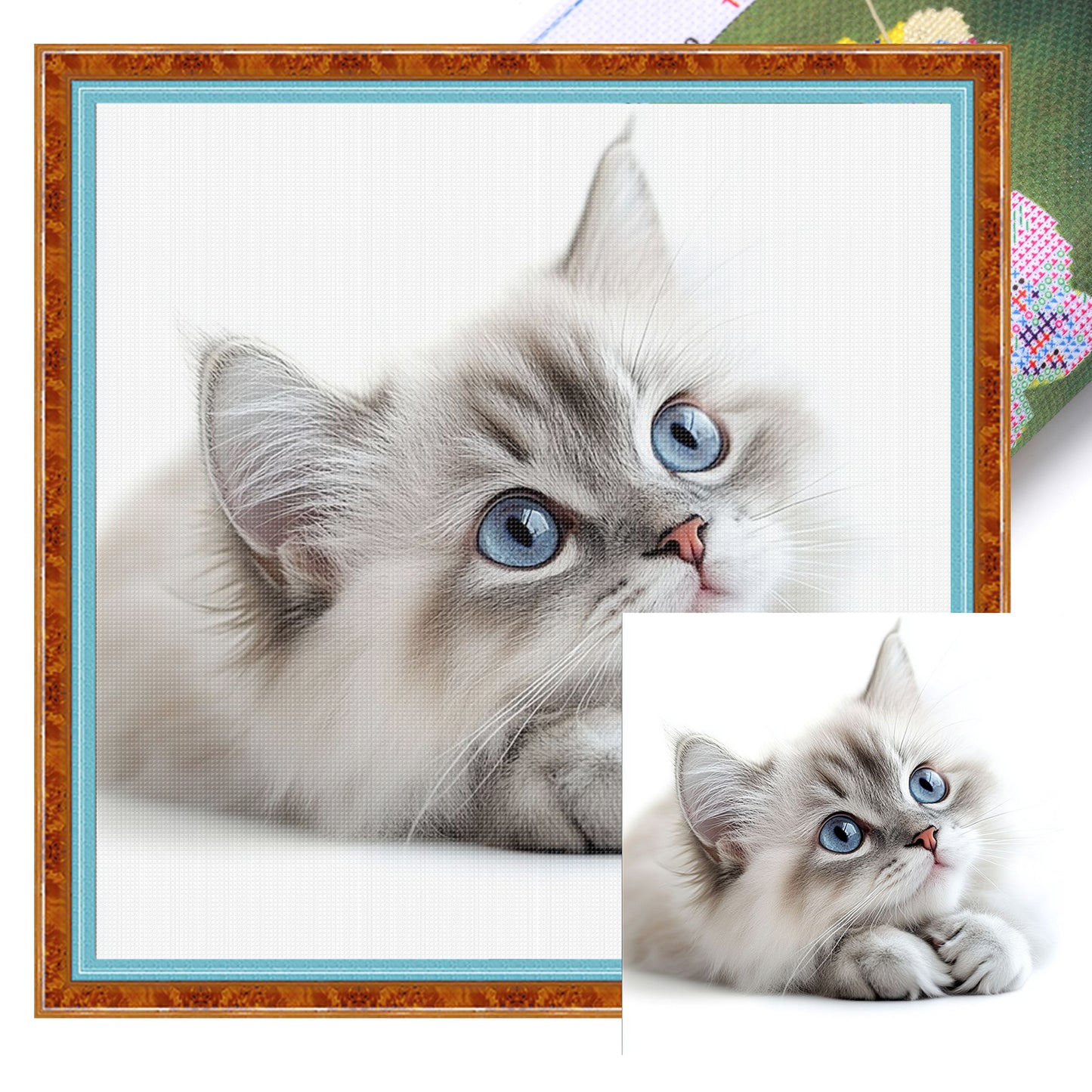 Silver Gradient - Full 11CT Stamped Cross Stitch 40x40CM - Yishu